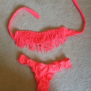 Hot pink swim suit set. Size small